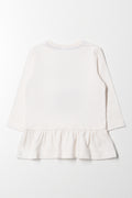 Peplum Long Sleeve T-Shirt Cream (2)
