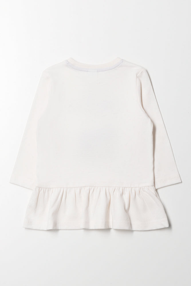 Peplum Long Sleeve T-Shirt Cream (2)