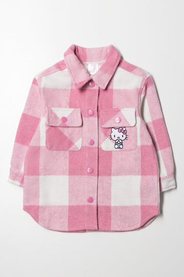 Hello Kitty Check Shacket Pink