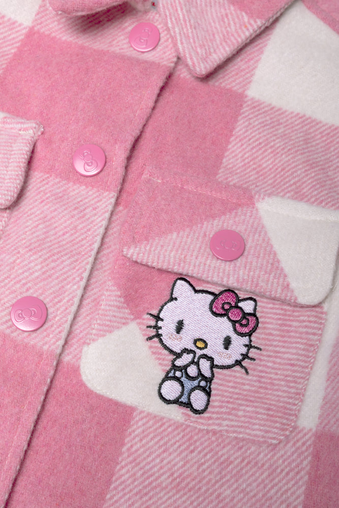 Hello Kitty Check Shacket Pink (1)