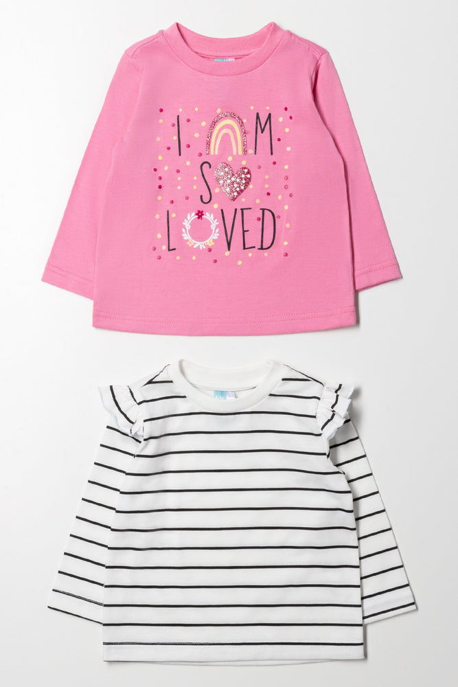 2 Pack T-Shirts Pink And White