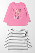 2 Pack T-Shirts Pink And White
