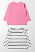 2 Pack T-Shirts Pink And White (3)
