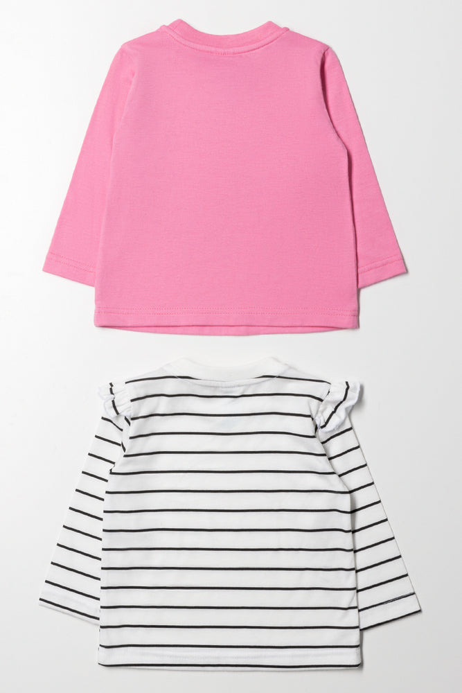 2 Pack T-Shirts Pink And White (3)