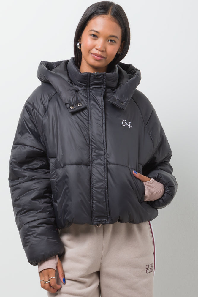 Hooded Puffer Jacket Black