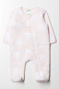 Heart Embossed Babygrow Pink