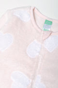 Heart Embossed Babygrow Pink (1)