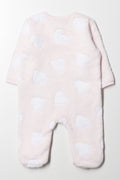 Heart Embossed Babygrow Pink (3)