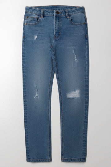 Rip And Repair Denim Jeans Blue