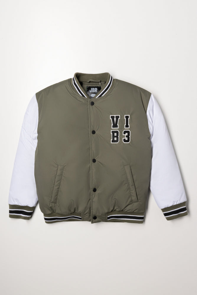 Baseball Jacket Green And White