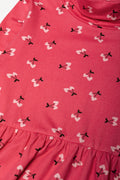 2 Pack Cherry Poloneck Dress Pink And Brown (2)