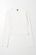 Crew Neck Rib Top Cream