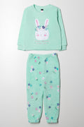 Fleece Bunny Pyjamas Green