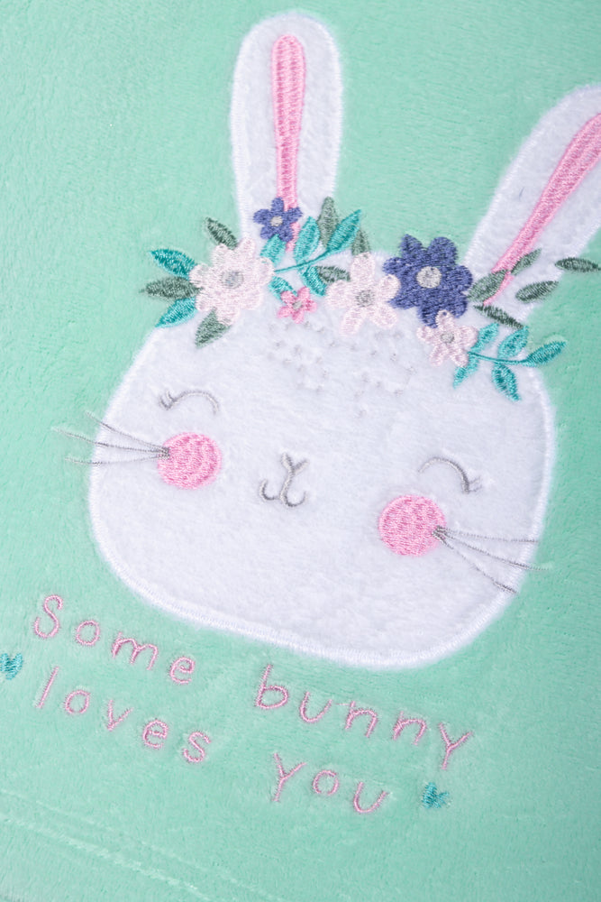 Fleece Bunny Pyjamas Green (1)