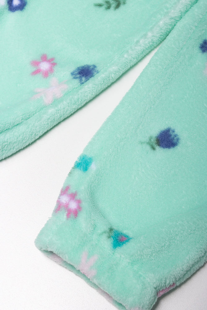 Fleece Bunny Pyjamas Green (2)