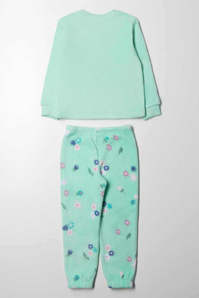 Fleece Bunny Pyjamas Green (3)