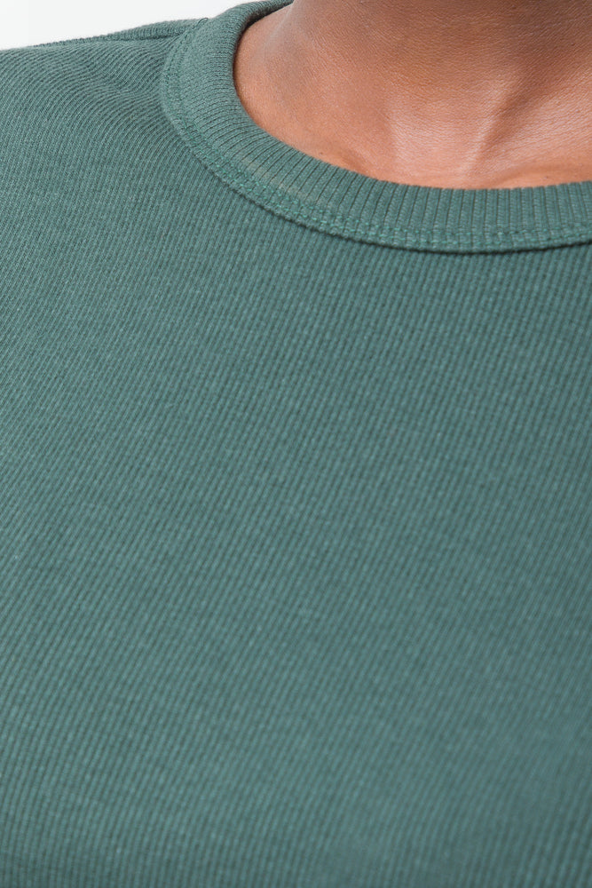 Rib Long Sleeve T-Shirt Green (3)
