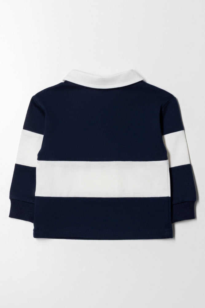 Long Sleeve Golfer Navy And White (2)