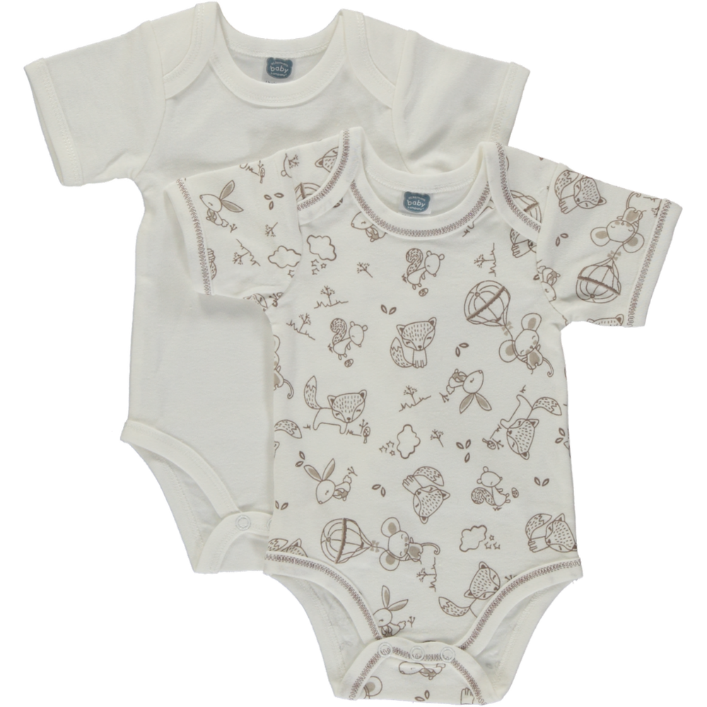 2PK SS BODYVEST PRINT CREAM