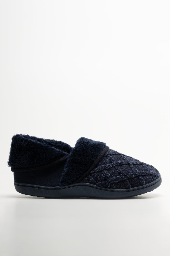 Knit Slippers Navy (1)
