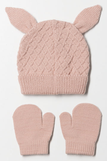 2 Piece Hat Set Pink