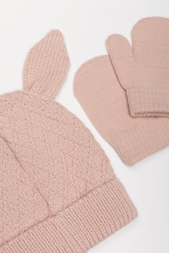 2 Piece Hat Set Pink (1)
