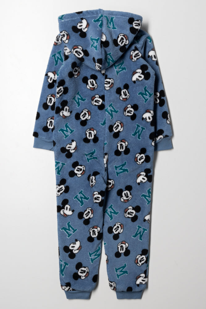 Mickey Mouse Fleece Onesie Blue (2)