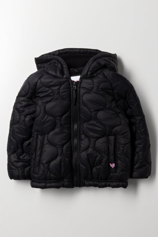 Hooded Puffer Jacket Black