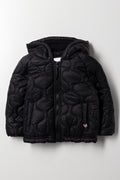 Hooded Puffer Jacket Black