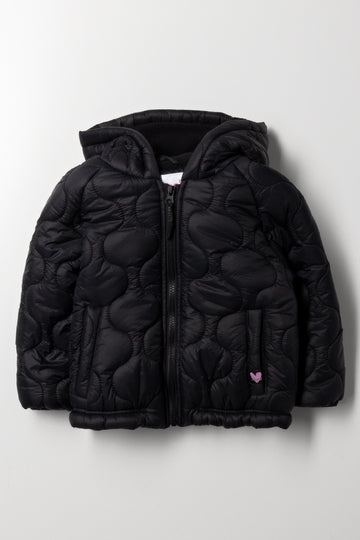 Hooded Puffer Jacket Black
