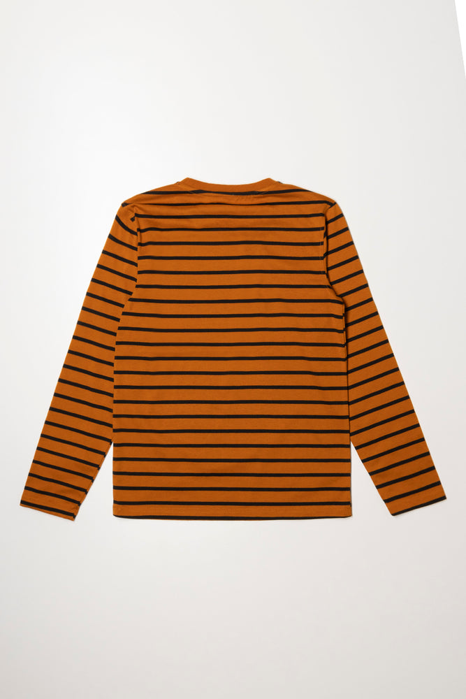 Stripe Long Sleeve T-Shirt Rust (2)