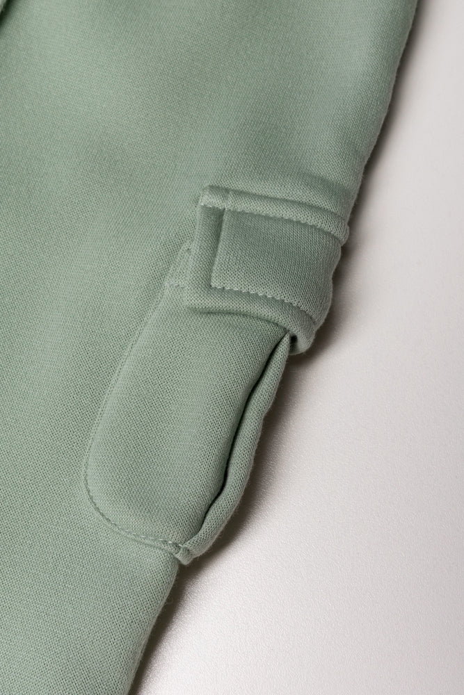 Hooded Cargo Tracksuit Light Green (2)
