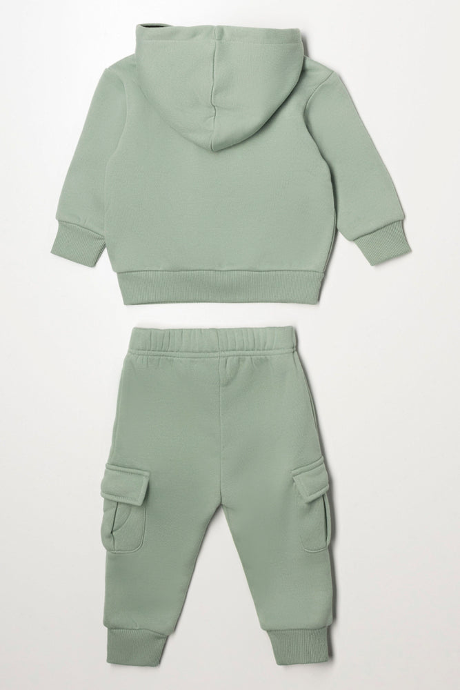 Hooded Cargo Tracksuit Light Green (3)
