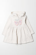 Fleece Hooded Dress Cream
