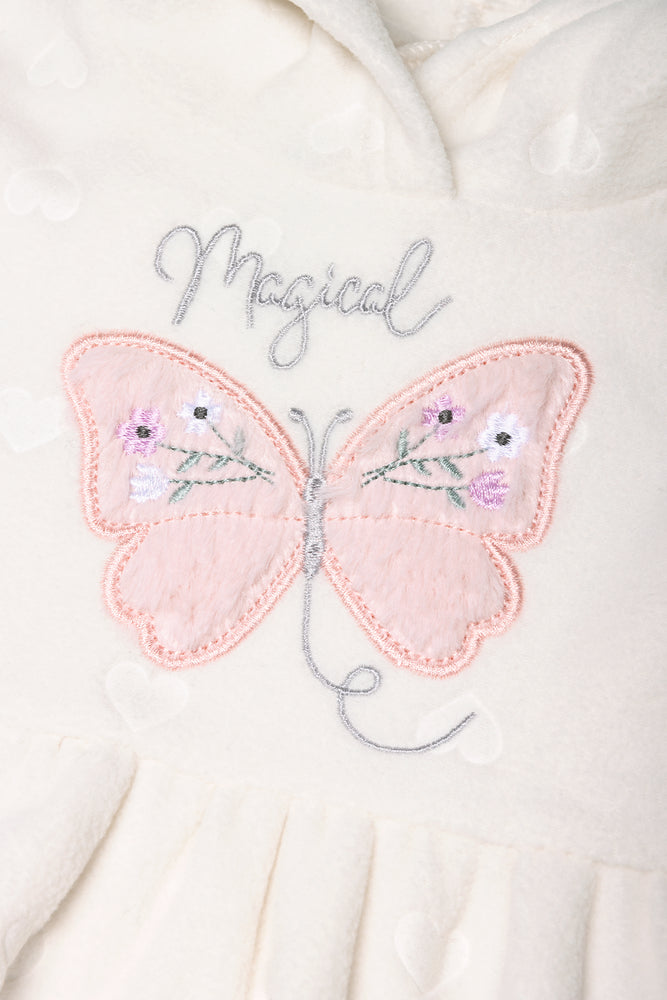 Fleece Hooded Dress Cream