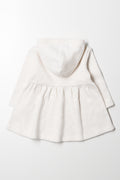 Fleece Hooded Dress Cream (2)