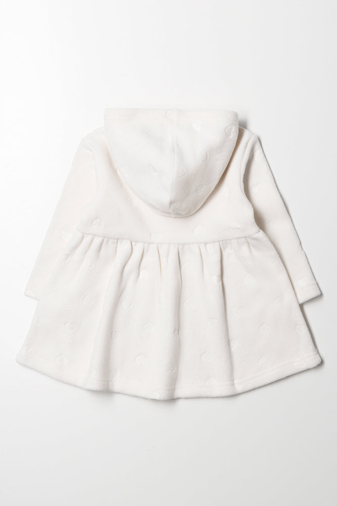 Fleece Hooded Dress Cream (2)