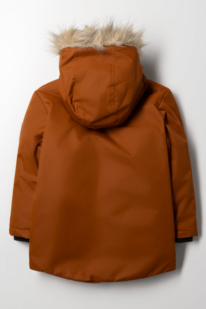 Hooded Parka Jacket Tan (2)