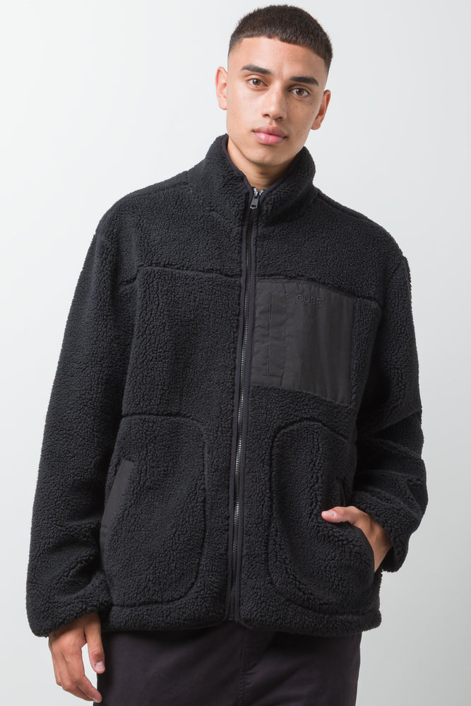 Borg Sherpa Jacket Black