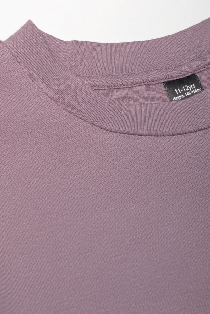 Long Sleeve Crew Neck T-Shirt Purple