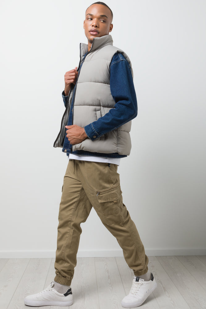 Sleeveless Puffer Jacket Light Grey (1)