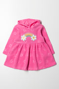 Hooded Fleece Dress Pink