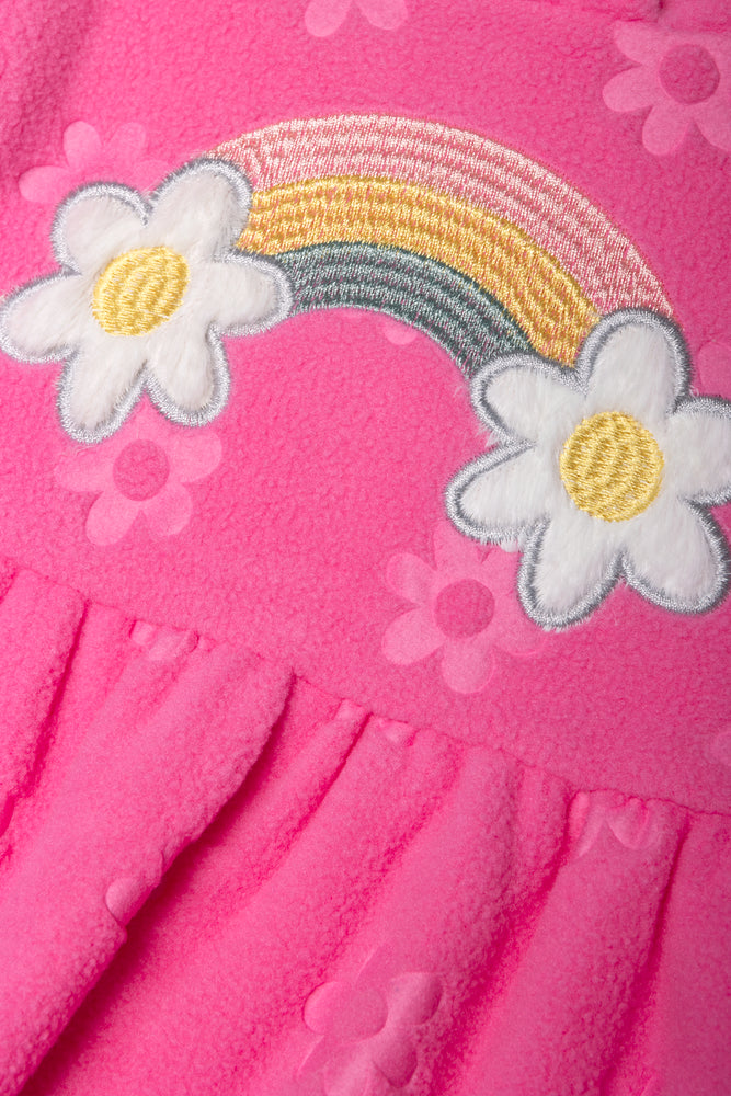 Hooded Fleece Dress Pink