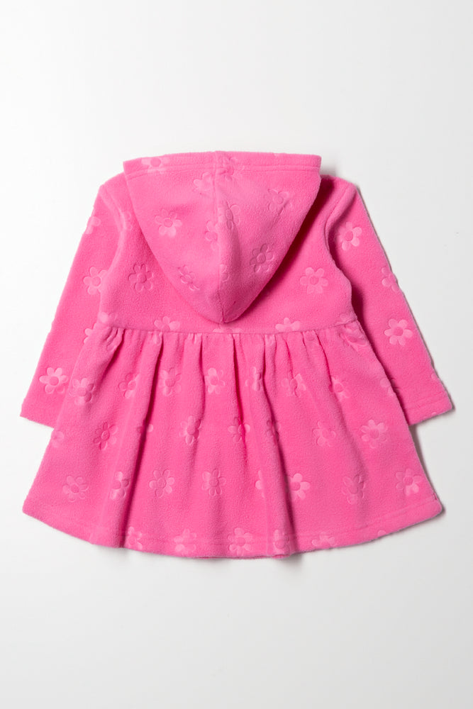 Hooded Fleece Dress Pink (2)