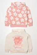 2 Pack Flower Hoodies Peach And Cream