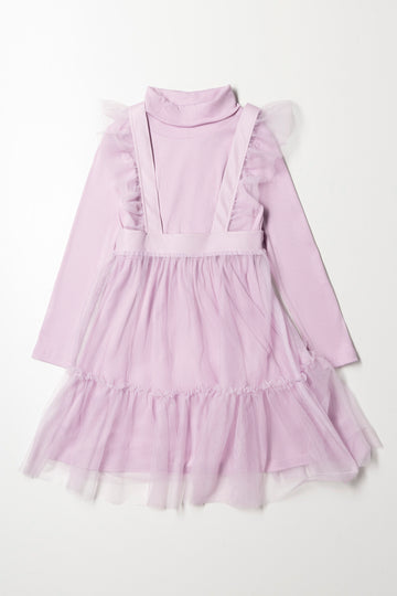 Mesh Dress Set Lilac