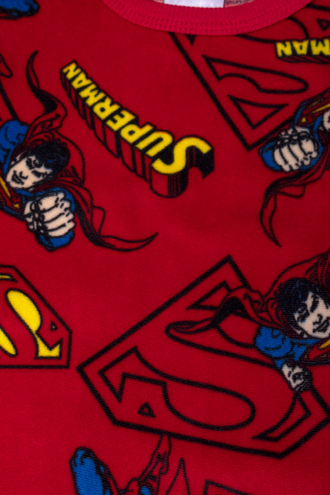 Superman Long Sleeve Fleece Pyjamas Red (1)
