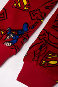 Superman Long Sleeve Fleece Pyjamas Red (2)