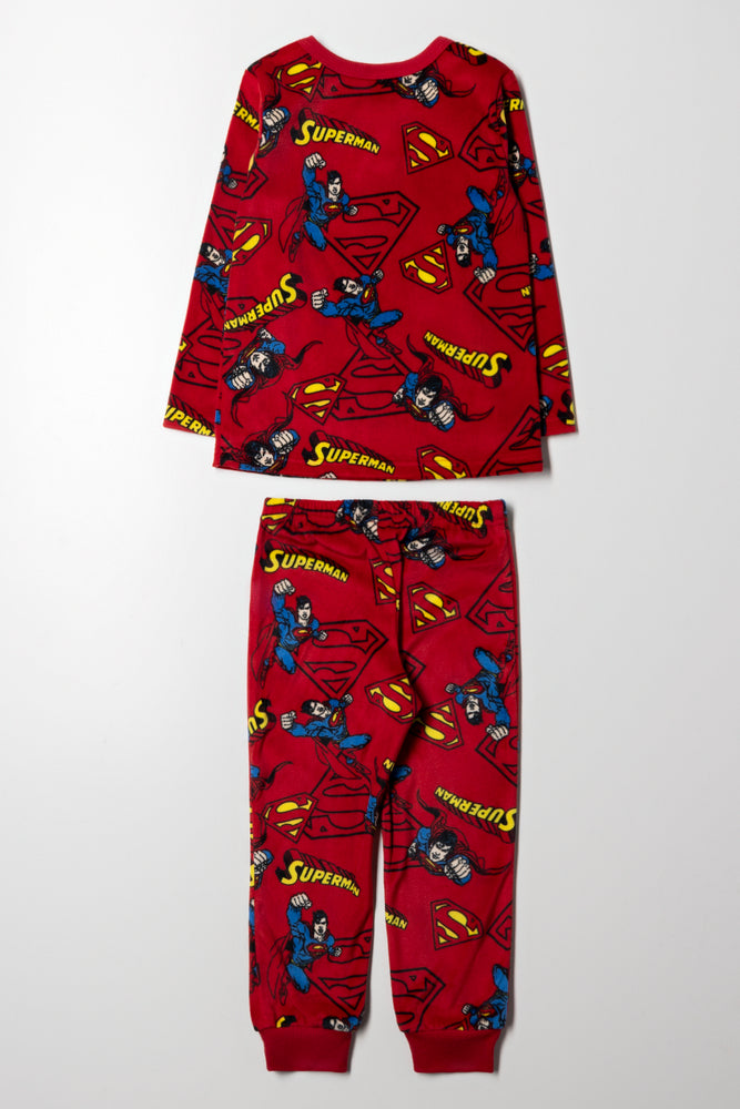 Superman Long Sleeve Fleece Pyjamas Red (3)
