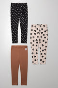 3 Pack Leggings Natural And Black